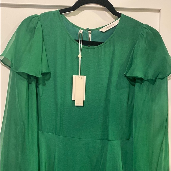 Chic Green Silk Dress, size 2, Rebecca Taylor - Picture 2 of 7